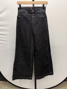 SPANX Charcoal Wide Leg Pull On Jeans
